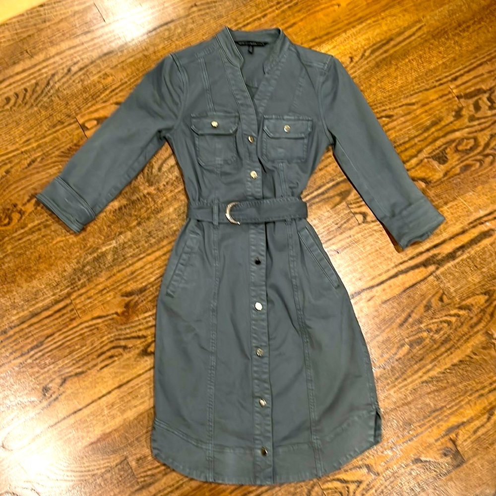 White House Black Market Size 0, Sage Denim Dress